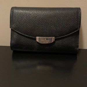 Kate Spade black trifold leather wallet